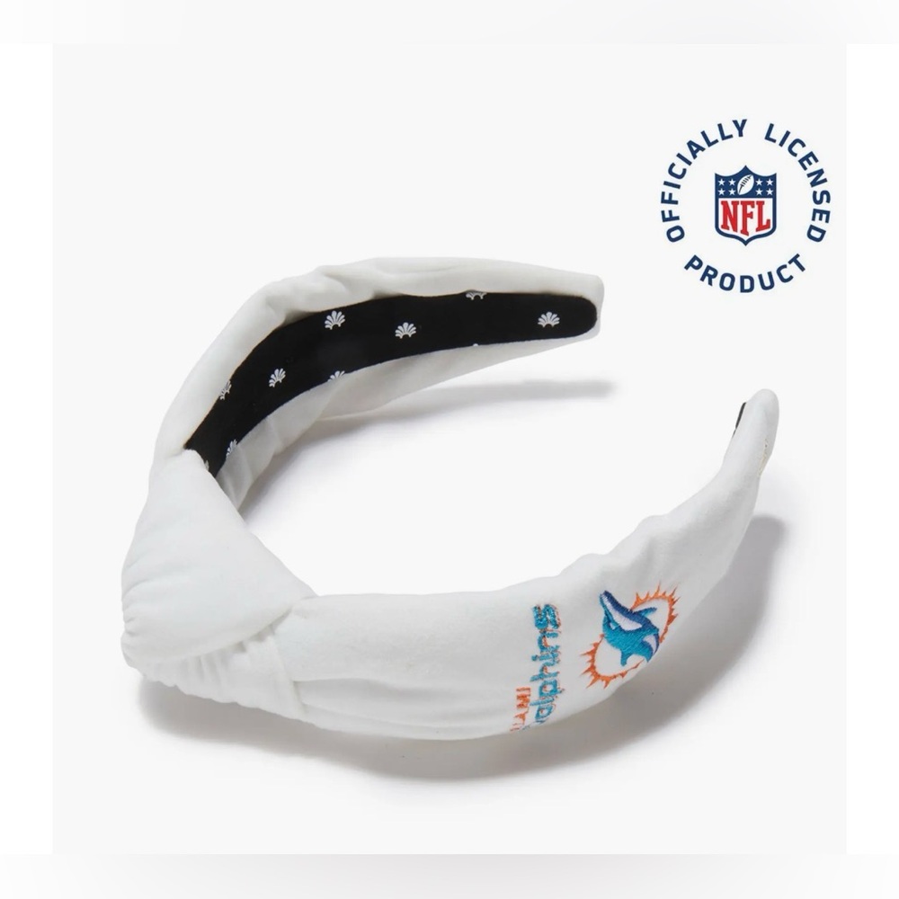 🩶LELE SADOUGHI MIAMI DOLPHINS EMBROIDERED KNOTTED HEADBAND - NWT🩶